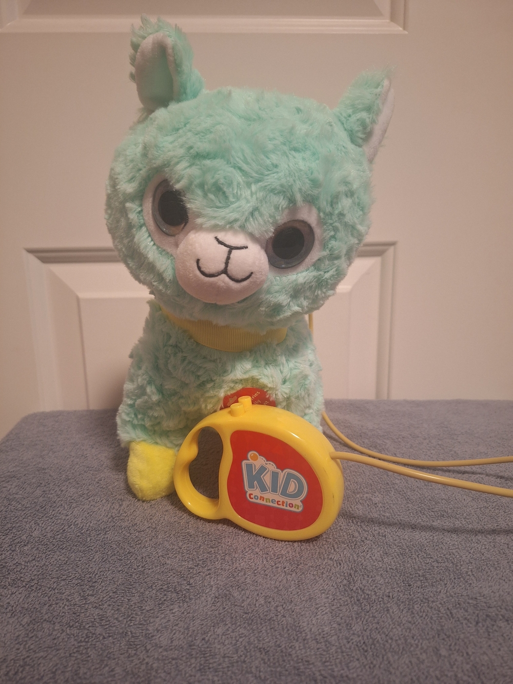 Kid Connection Mint Green Plush Llama with Yellow Leash